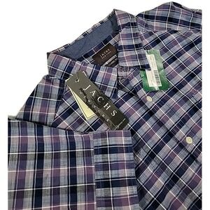 Jachs Shirt Mens XXL PURPLE Plaid Classic Fit‎ Button Up Flex Cotton